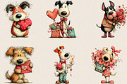 Whimsical Dogs Valentine's Day Clipa, an Illustration by SVGArt (Thumbnail 8 of 8)