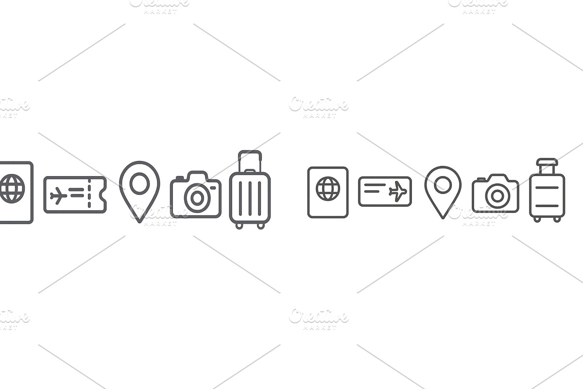 Travel icons representing journey, an Object Illustration by ZinetroN