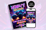 Monster Truck Birthday Invitation, an Invitation Template by M9 Design (Thumbnail 2 of 4)