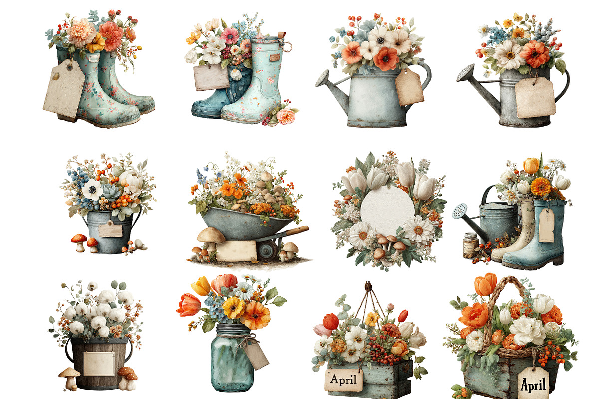 April Calendar Clipart, an Illustration by DreamArtGraphic (Photo 2 of 4)
