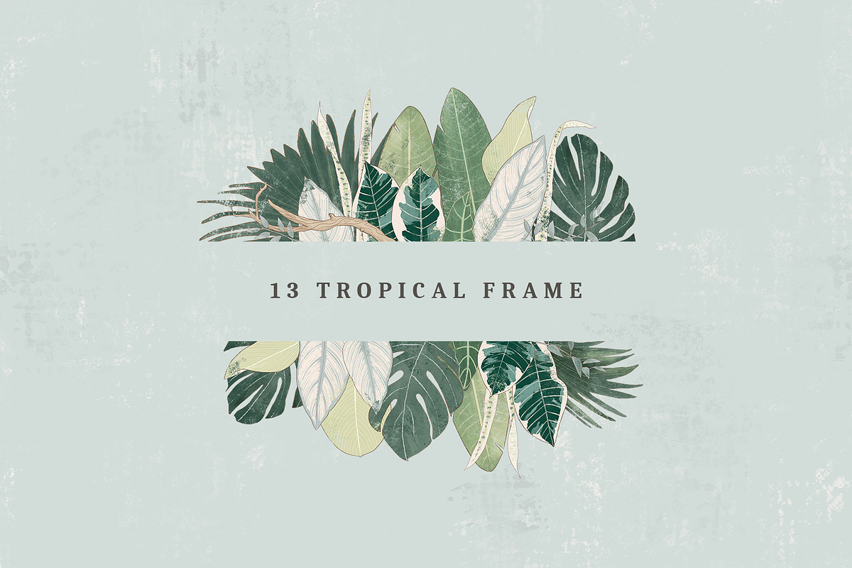 Rustic Tropical Leaves Collection, an Illustration by imajineko (Photo 7 of 13)