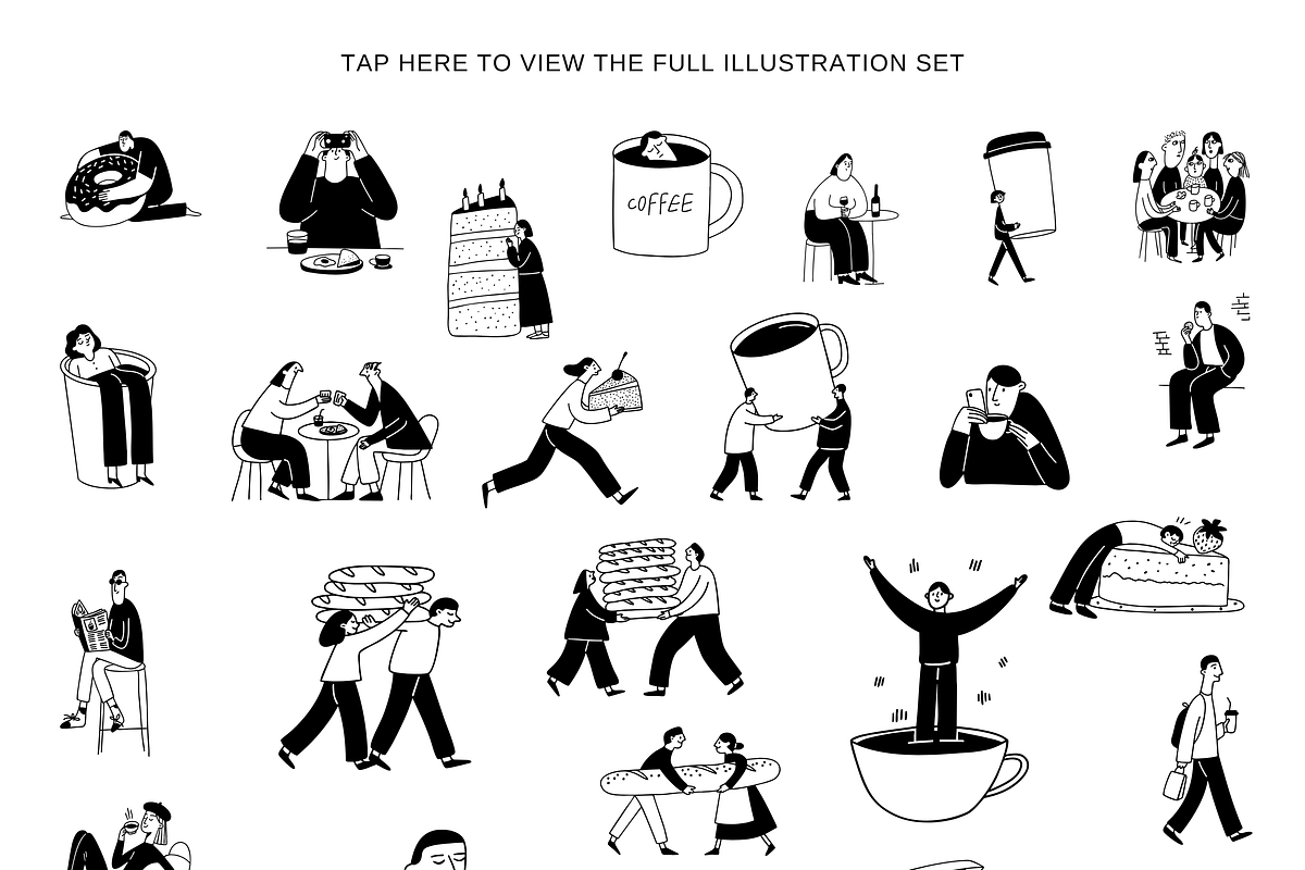 Café People: Fun Coffee & Food, a Food Illustration by Veyla (Photo 4 of 10)