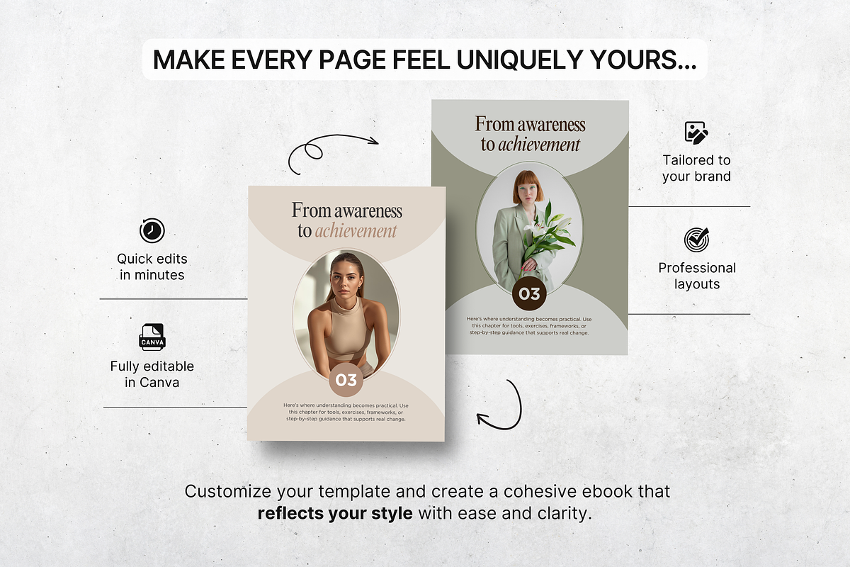 Wellness Coach Ebook Template Beige, a Magazine Template by DigiPax (Photo 8 of 11)
