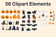 Cute Halloween Clipart Bundle, a Pattern Graphic by OREHOVKA (Thumbnail 2 of 4)