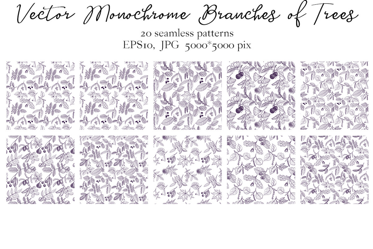 Vector Monochrome Branches of Trees, an Illustration by cat_arch_angel (Photo 11 of 12)