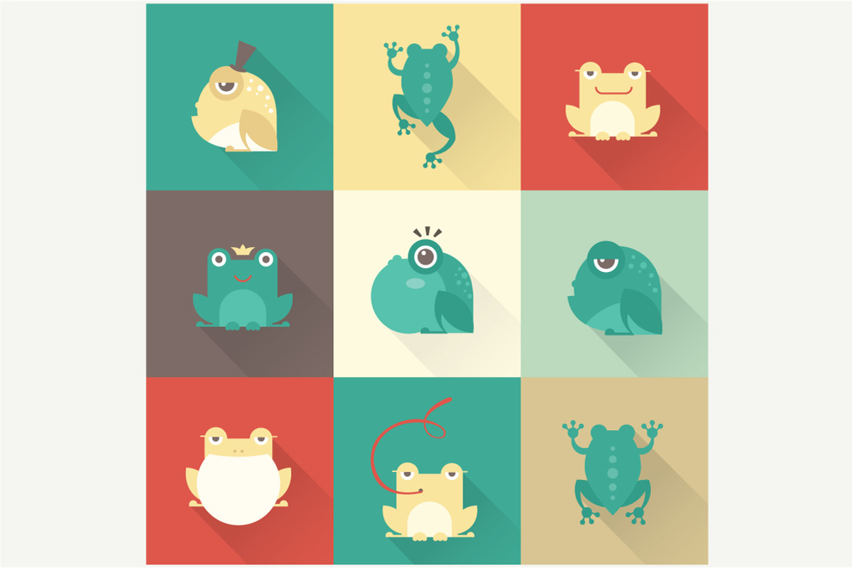 Vector frog icons