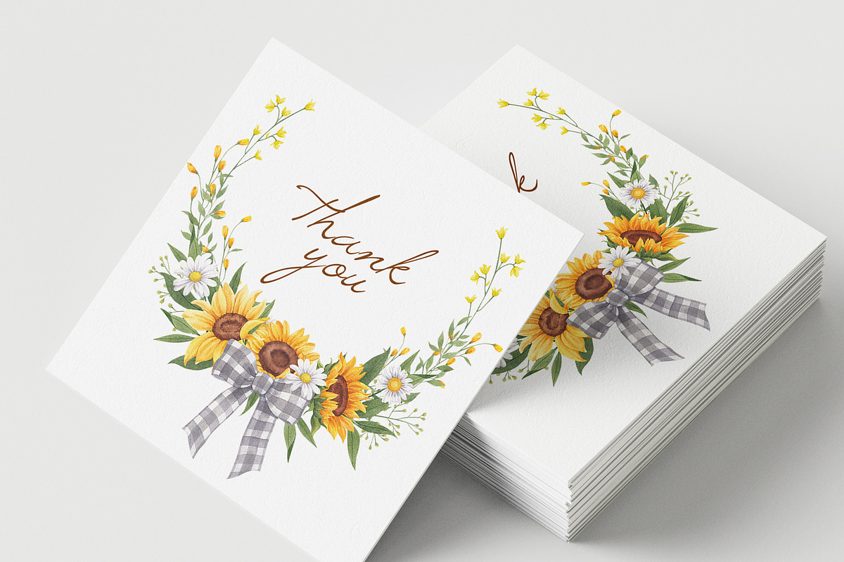 Sunflower Blooming Watercolor, an Object Illustration by CreativeValuation (Photo 13 of 15)