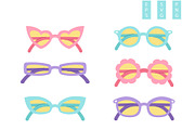 Cute Retro sunglasses Clipart Set, an Object Illustration by Milota (Thumbnail 1 of 3)
