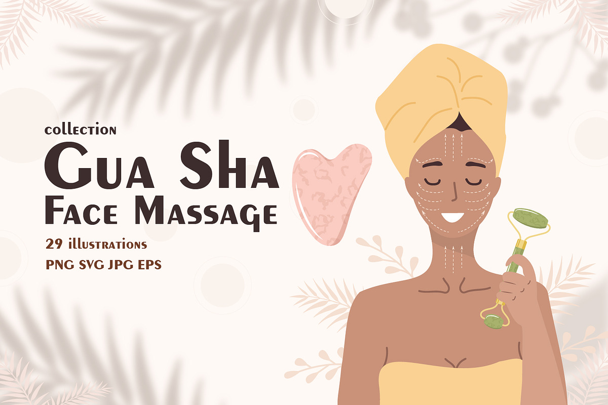 Gua Sha face massage collection, an Illustration by KeronnArt (Photo 1 of 10)