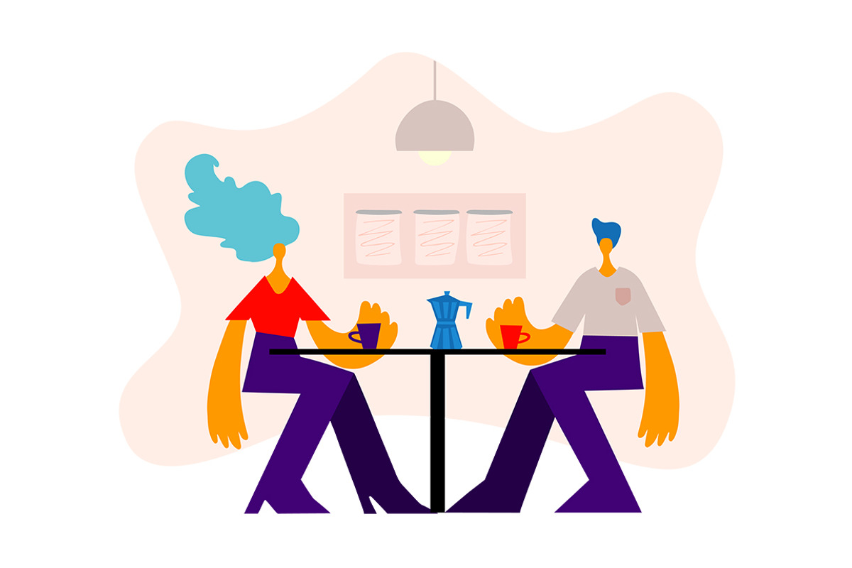 Cartoon characters on daily activity, a Person Illustration by PixelAesthetic (Photo 7 of 7)