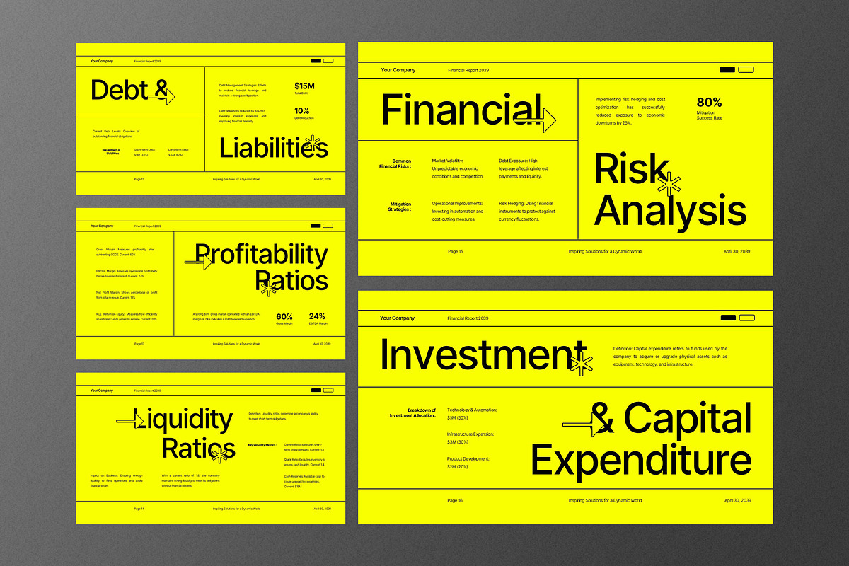 Yellow Financial Report PPT, a Presentation Template by Aiyari Graphic (Photo 4 of 5)
