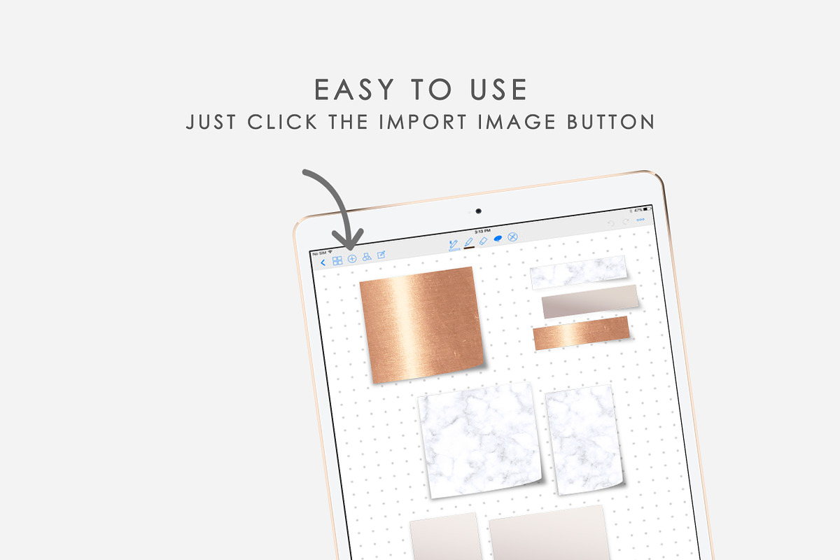 GoodNotes Stickers Marble - Copper, an Illustration by DesignStudioTeti (Photo 5 of 6)