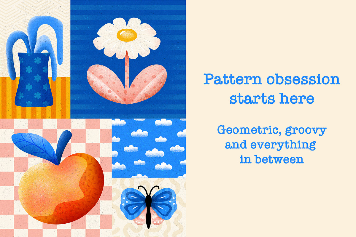 GEOMETRIC PATTERN BRUSHES PROCREATE, a Brush Add-On by seamless team (Photo 2 of 6)
