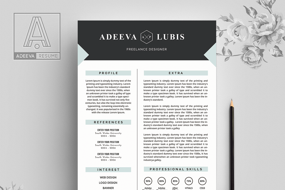 Modern Resume Template Lubis, a Resume Template by AdeevaResume (Photo 2 of 4)