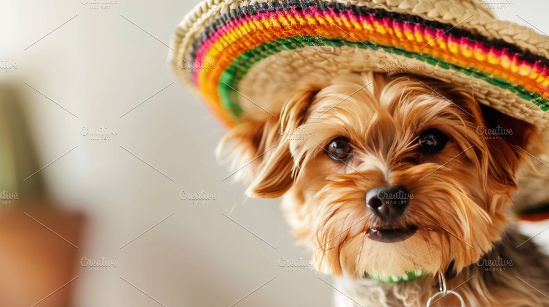 Cute Dogs in Colorful Sombreros, an Abstract Photo by Natalia Klenova's Shop