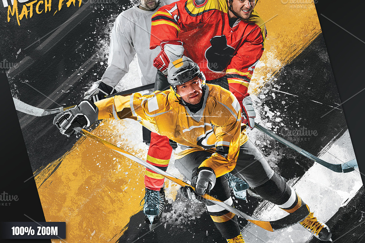 3 Hockey Flyer Bundle Vol 1, a Flyer Template by Tarommir (Photo 5 of 7)