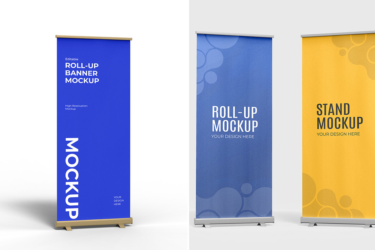 Roll-Up Banner Display Mockup Bundle, an Advertising Mockup by graphypix (Photo 4 of 14)