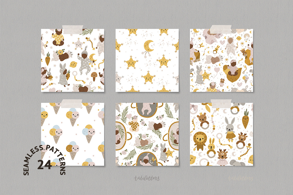 Newborn baby Illustrations & Pattern, an Animal Illustration by tatiletters (Photo 11 of 14)