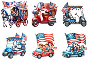 Memorial Day Car Parade Clipart, an Illustration by DreamArtGraphic (Thumbnail 3 of 4)