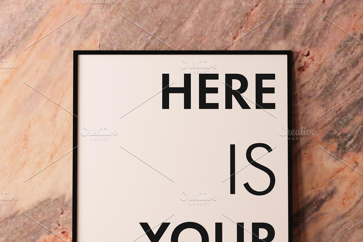 Mockup posters on a marble wall, a Print Template by FilL239 (Photo 10 of 13)