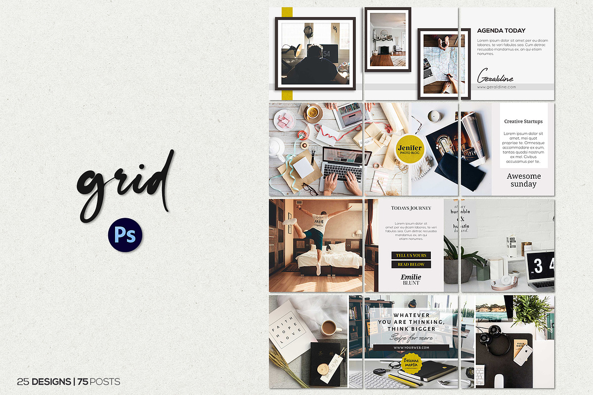 Agenda Insta Grid (Triple Posts), a Social Media Template by Analogi Studio (Photo 4 of 13)