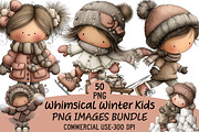 Whimsical Winter Kids Clipart, an Illustration by Craft Nest (Thumbnail 1 of 11)