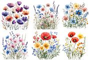 Charming Wild Flowers Watercolor, an Illustration by Designworld (Thumbnail 3 of 8)