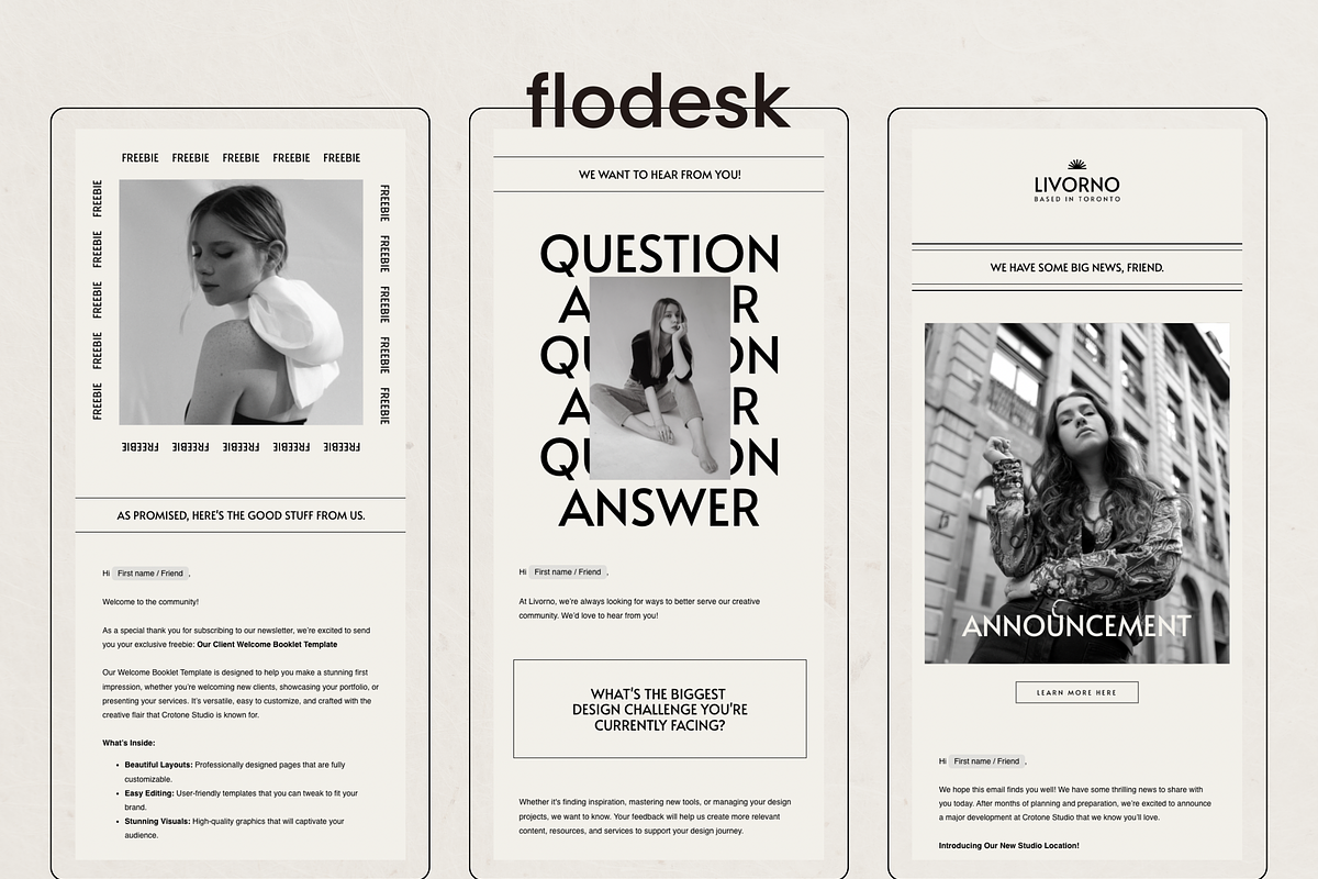 Flodesk Email Newsletter Templates, an Email Template by Branding Babe Co. (Photo 1 of 6)