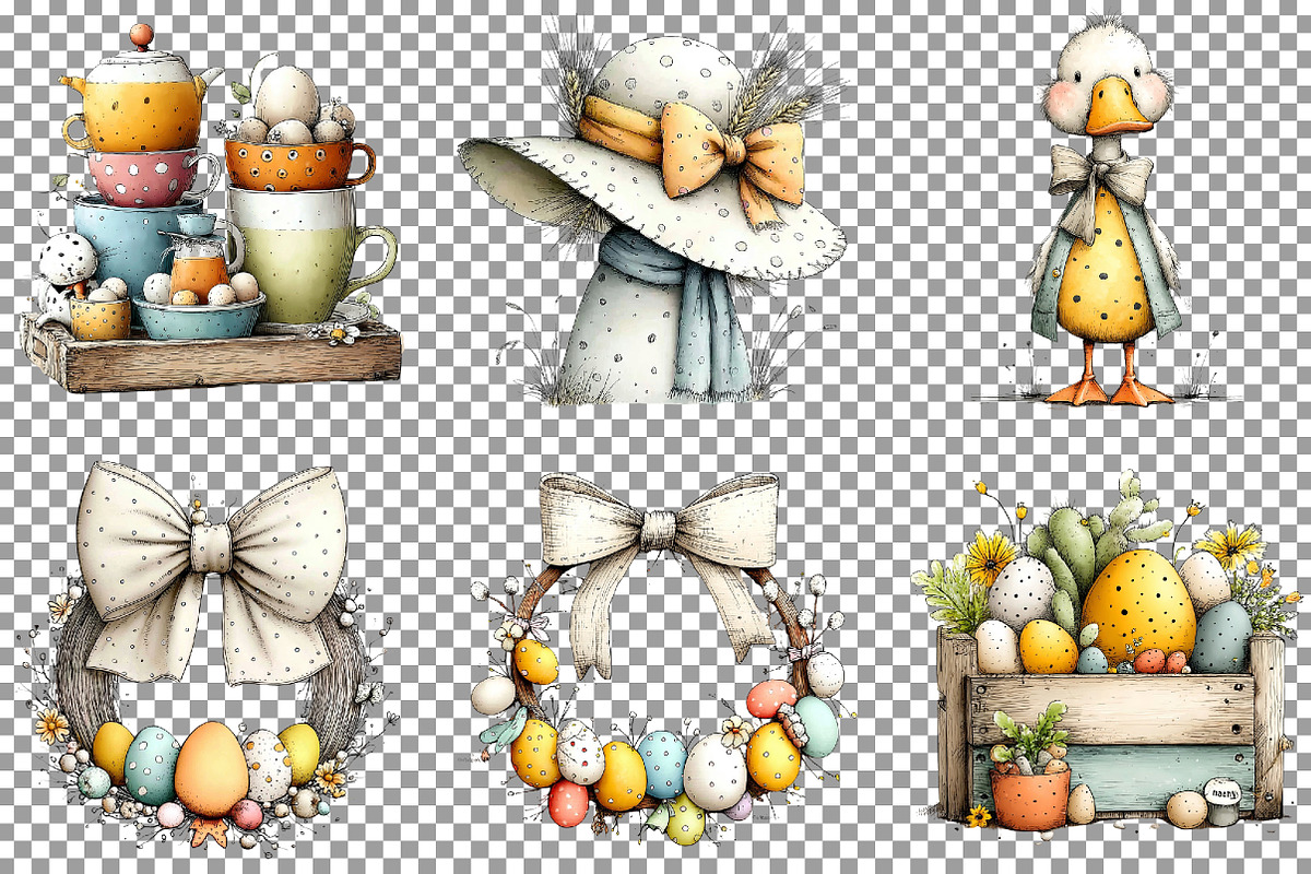 Watercolor Rustic Easter Clipart, an Illustration by Sublimation Artist (Photo 4 of 7)