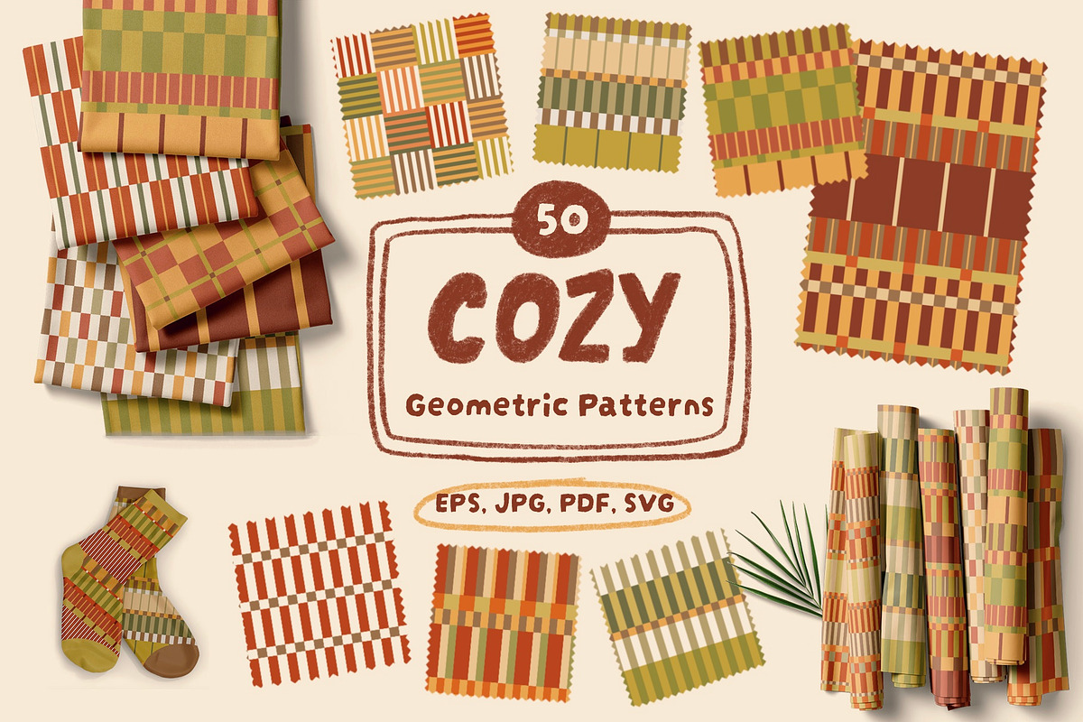 Cozy autumn geometric patterns, a Pattern Graphic by Tani Kuzminka (Photo 1 of 25)