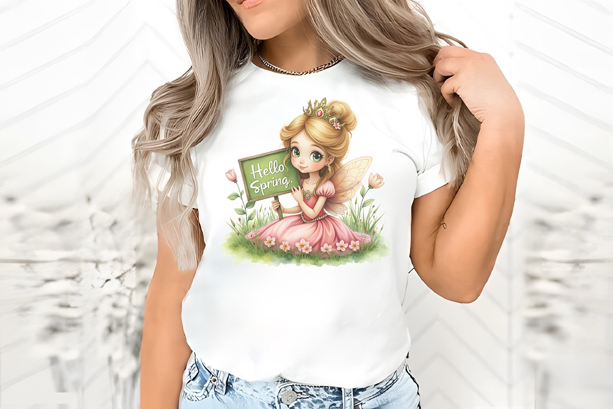 Hello Spring Angel Sublimation Png, an Illustration by RobertsArt (Photo 7 of 7)