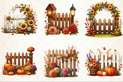Autumn Flowers Fence Clipart, an Illustration by Rose Art (Thumbnail 4 of 4)