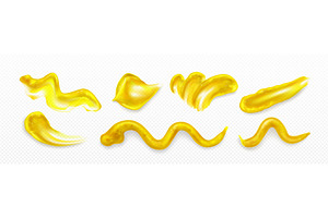 Mustard splash set on transparent, a Food Illustration by art PVP - market