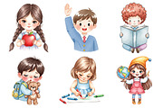 Cute Little Student Clipart, an Illustration by Daily.Designs (Thumbnail 5 of 5)