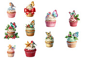 Christmas Cupcakes Clipart, an Illustration by Designworld (Thumbnail 4 of 4)
