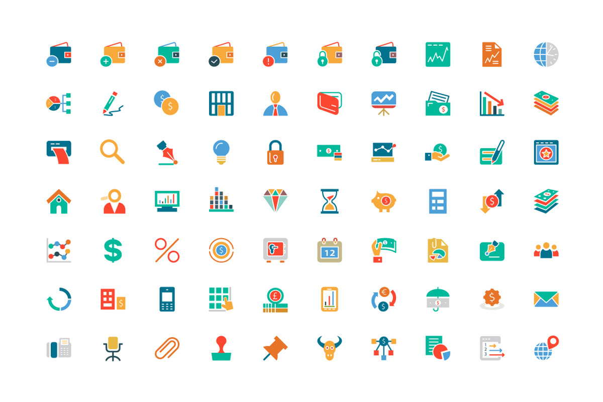 250+ Finance Colored Icons, a Solid Icon by Creative Stall (Photo 3 of 4)