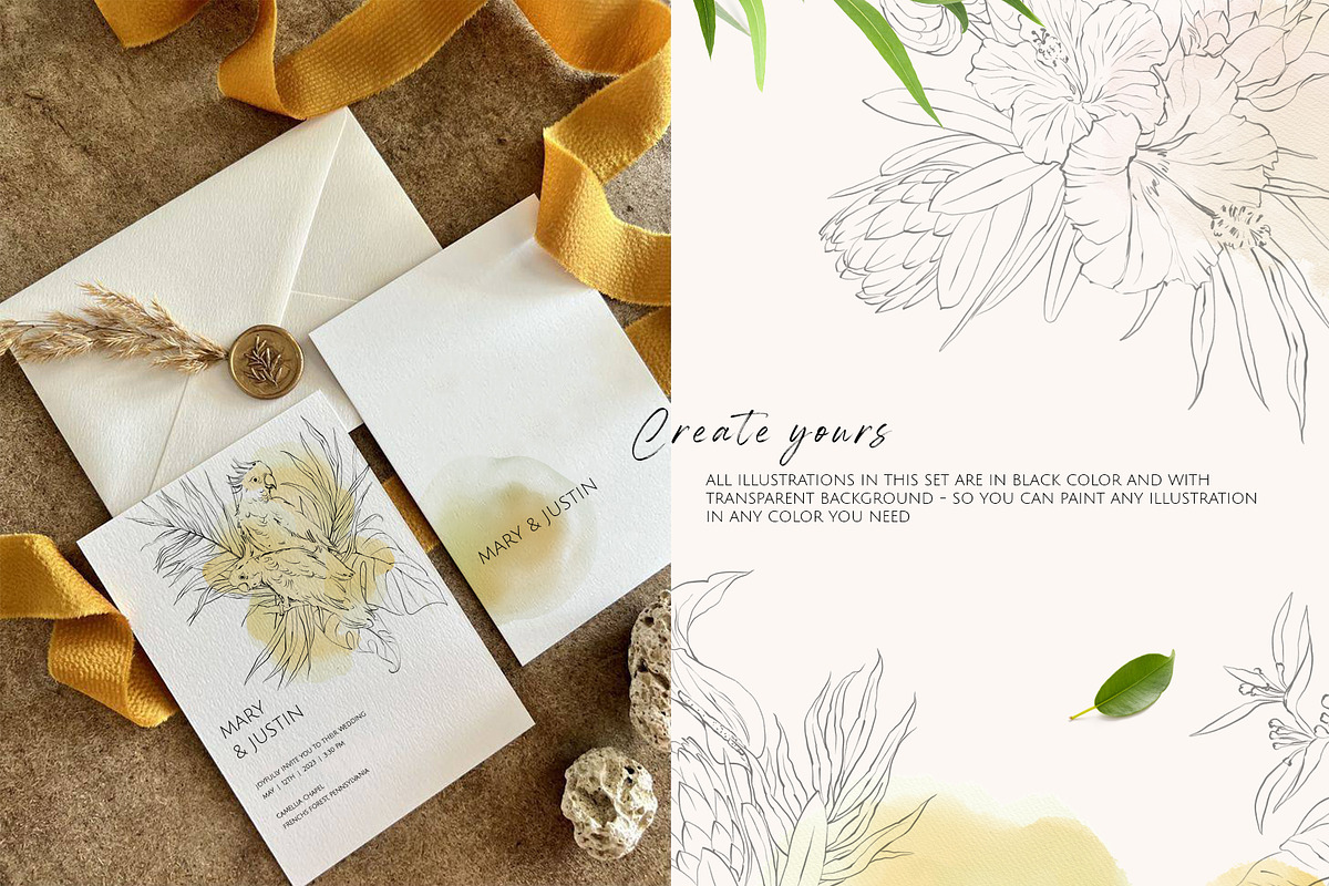 TROPICAL PARADISE birds and plants, a Decorative Illustration by Yuliia Lashevska (Photo 5 of 14)