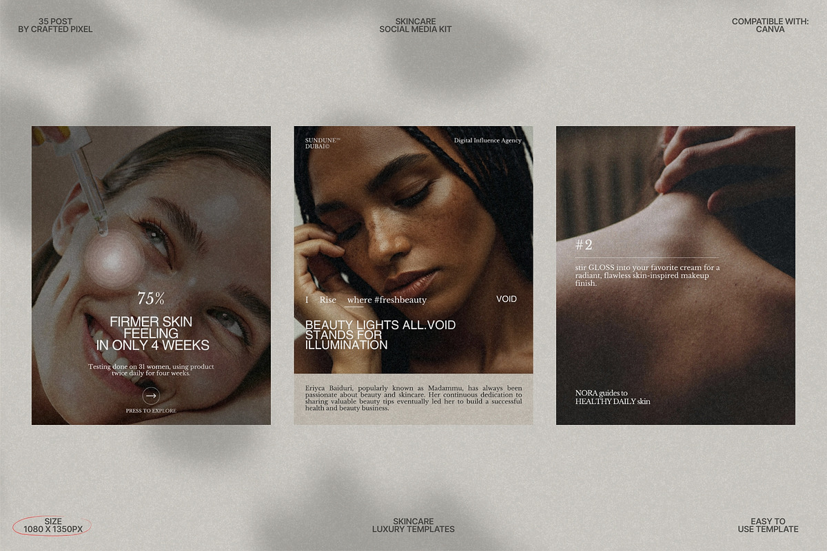 Clean Beauty Canva Post Layouts preview 5