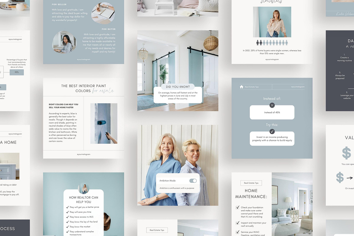 Real Estate Instagram Post Templates, a Social Media Template by LiliesandBerries (Photo 11 of 23)