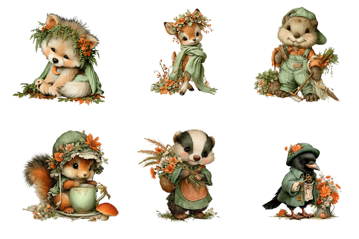 Whimsical Autumn Friends PNG, a Seasonal Illustration by CreationArt (Photo 5 of 6)