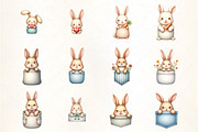 Bunny Pocket Shirt Sublimation Bundl, an Illustration by CrexoraLab (Thumbnail 4 of 5)