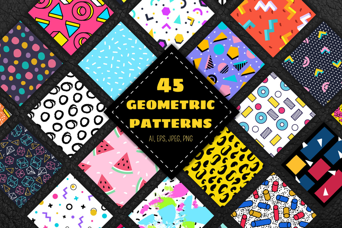 45 geometric patterns, a Pattern Graphic by ComelyPics Shop (Photo 1 of 11)