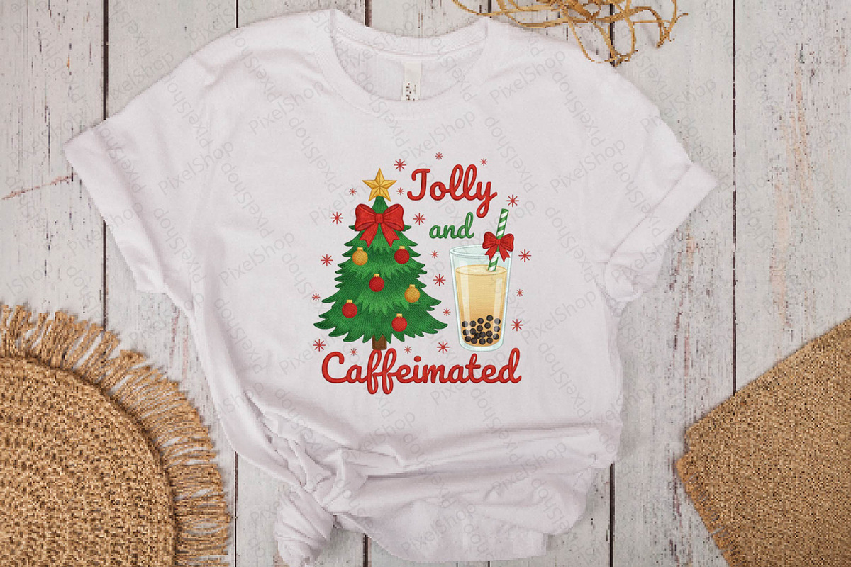 Jolly And Caffeinated Christmas Png, an Illustration by DreamPrint404 (Photo 7 of 7)
