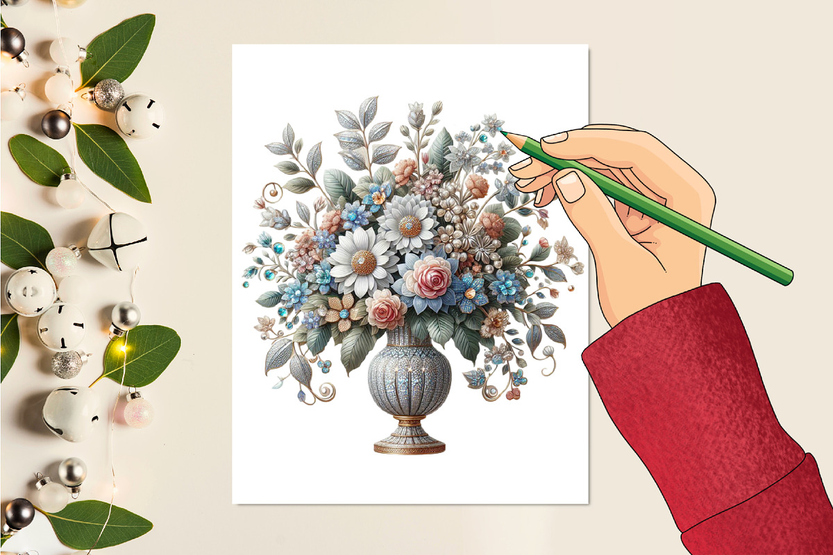 Watercolor Flowers Vase Png Clipart, a Seasonal Illustration by Craft Nest (Photo 2 of 5)