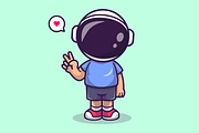 Cute Astronaut Kid With Peace Hand, a Person Illustration by Catalyst Labs (Thumbnail 3 of 3)