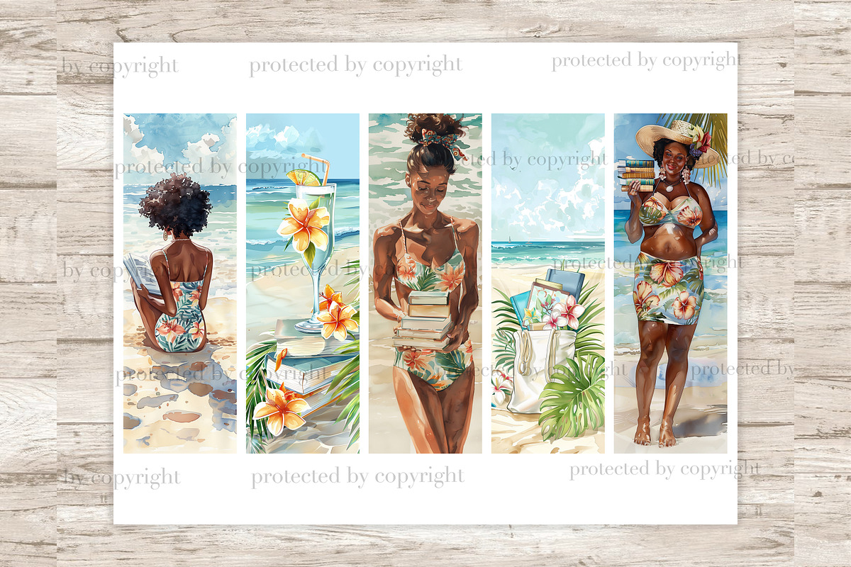 Beach Bookmarks | Summer Printable, a Seasonal Illustration by GlamArtZhanna (Photo 2 of 3)