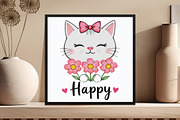 Cat Happy PNG Clipart, an Illustration by DreamCafeArt (Thumbnail 4 of 7)
