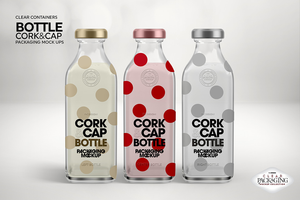 Cork & Cap Bottle Packaging Mockup, a Product Mockup by INCDesign (Photo 5 of 8)