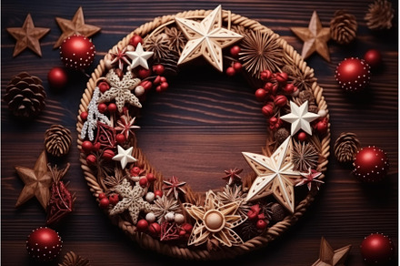 Shiny Round christmas frame gold, a Nature Photo by Ylivdesign
