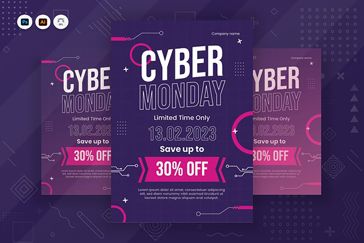 Cyber Monday Poster, a Poster Template by Fannan Studio